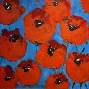 Red Poppies in blue Sky von Philippe Bordonnet