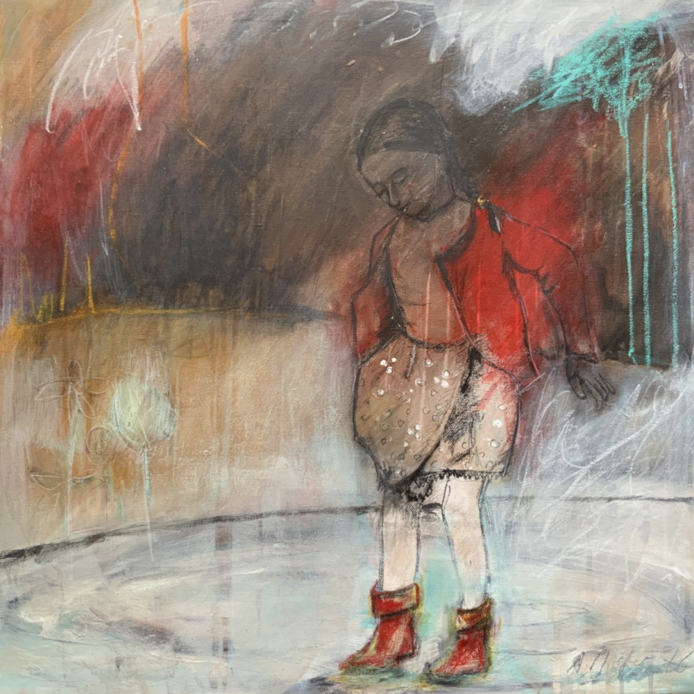 Mädchen in Pfütze von Annette Pfister
